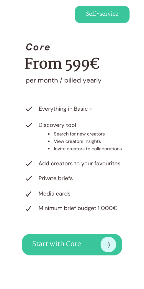 Influencer package Core