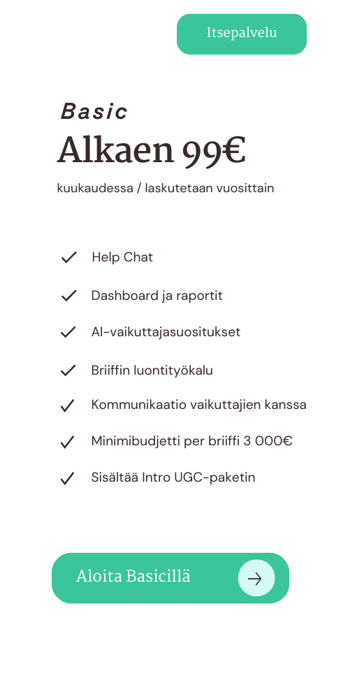 Vaikuttajapaketti Basic